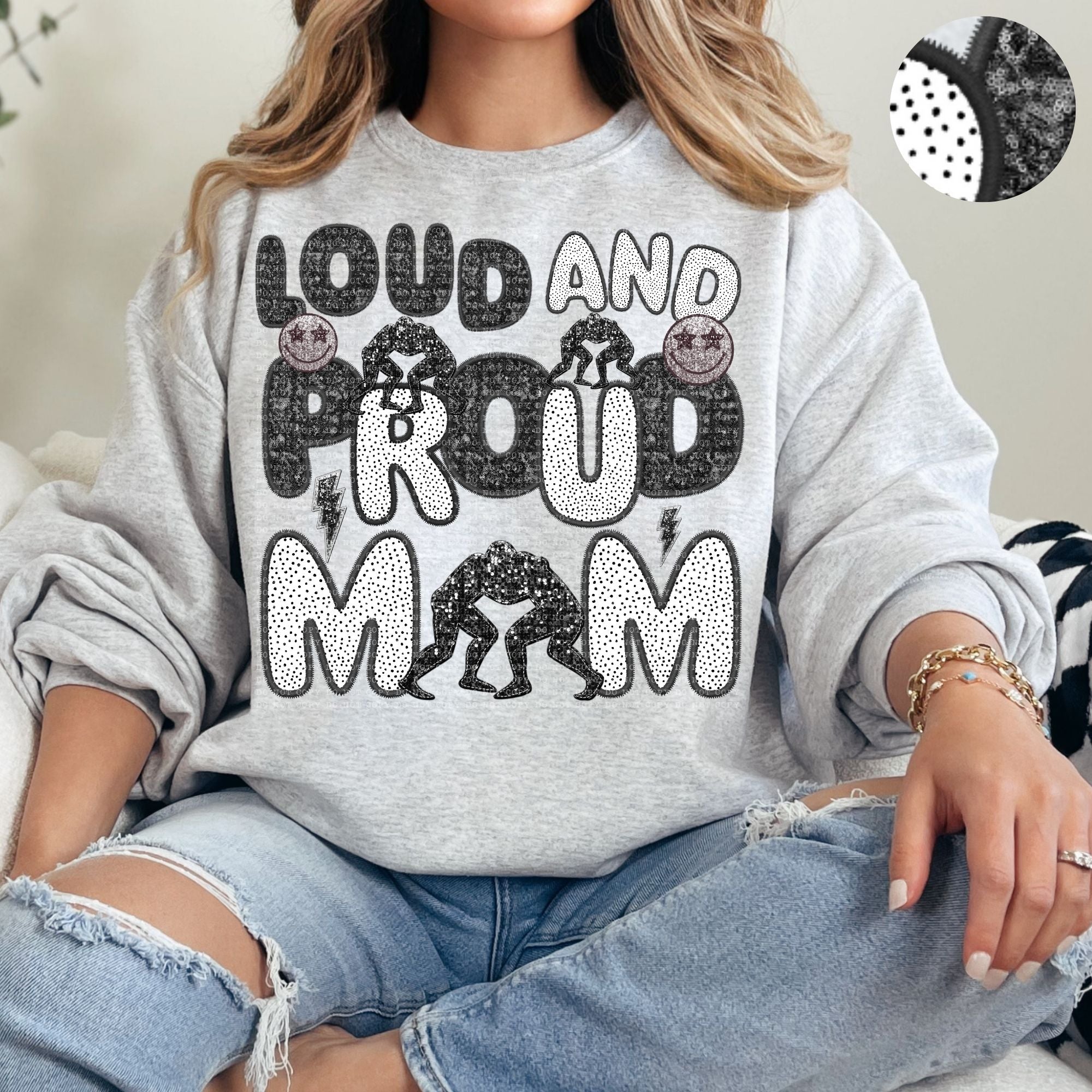 Custom Faux- Sequin Loud and Proud Sports Mom