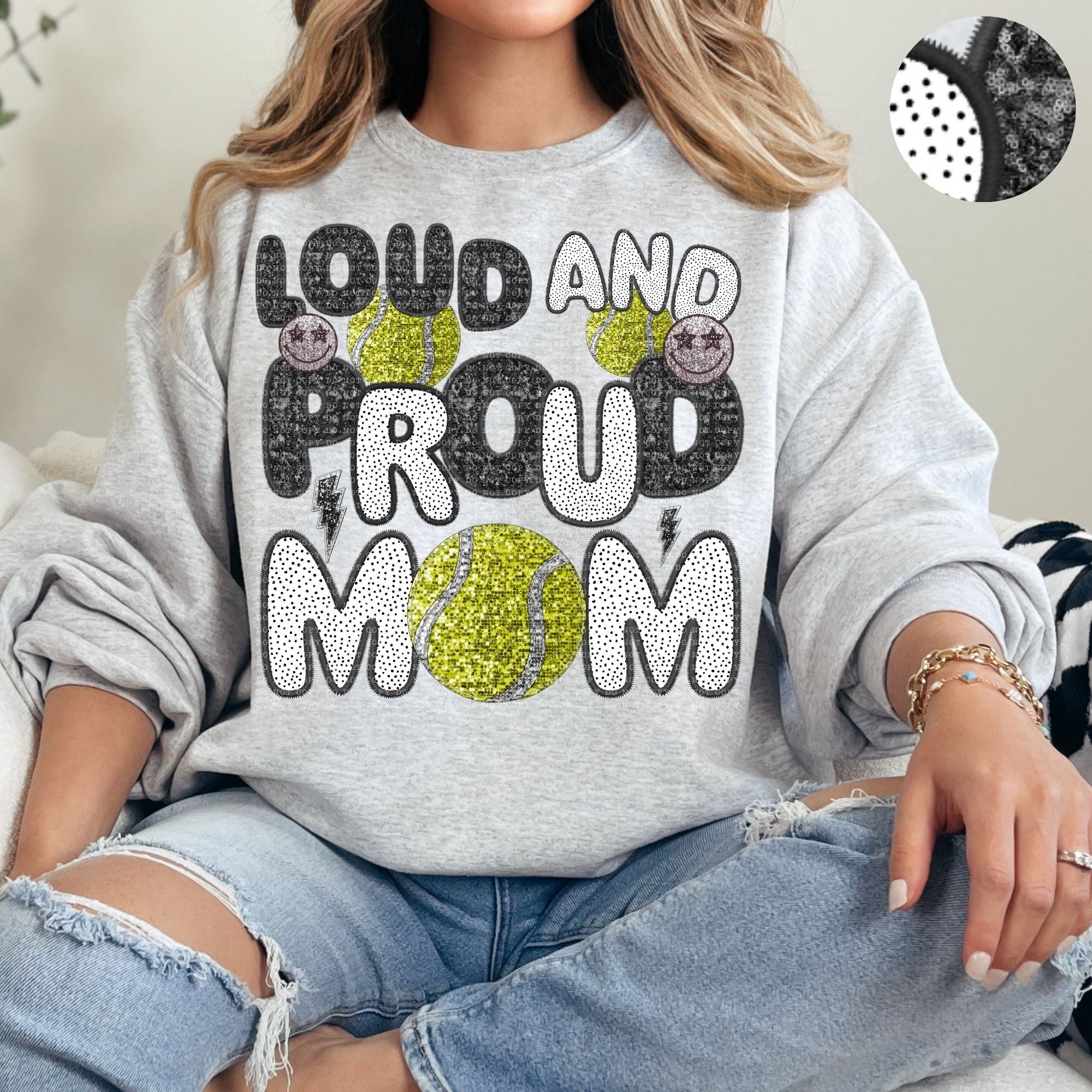 Custom Faux- Sequin Loud and Proud Sports Mom