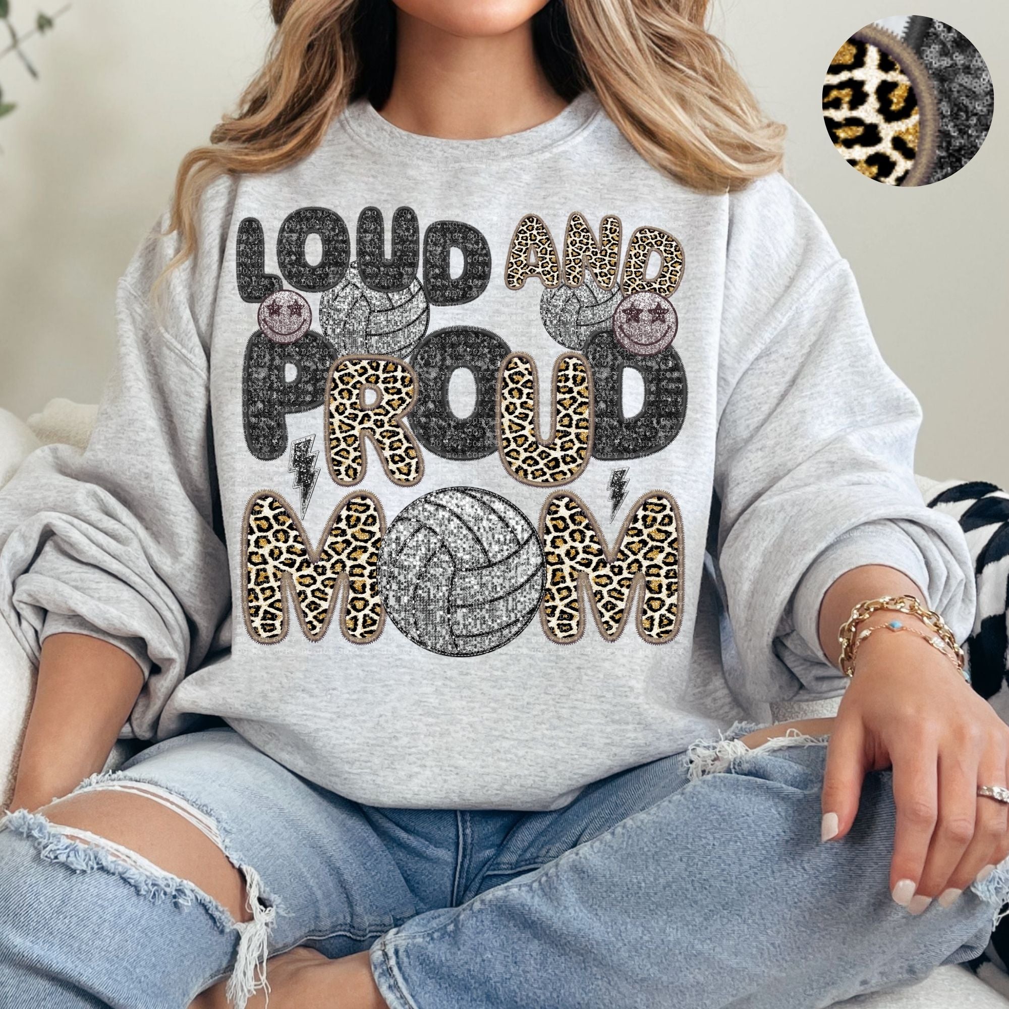 Custom Faux- Sequin Loud and Proud Sports Mom