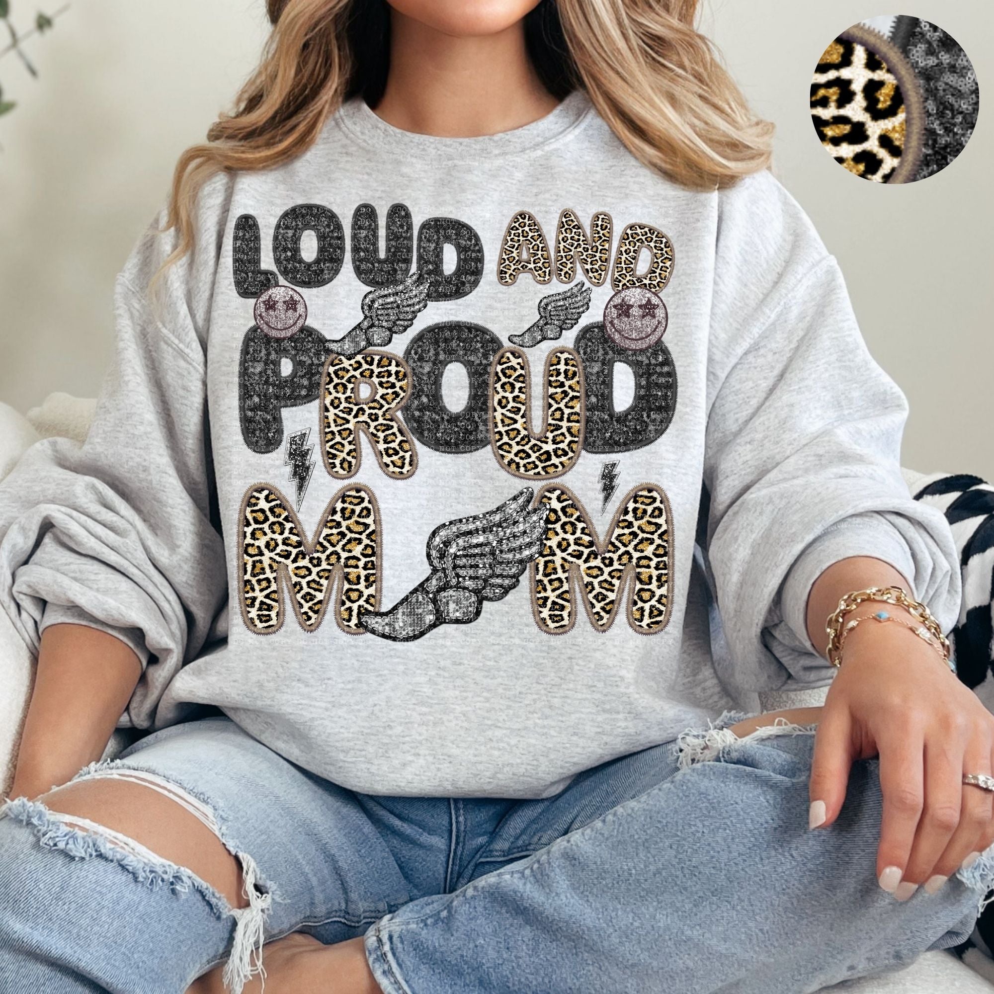 Custom Faux- Sequin Loud and Proud Sports Mom