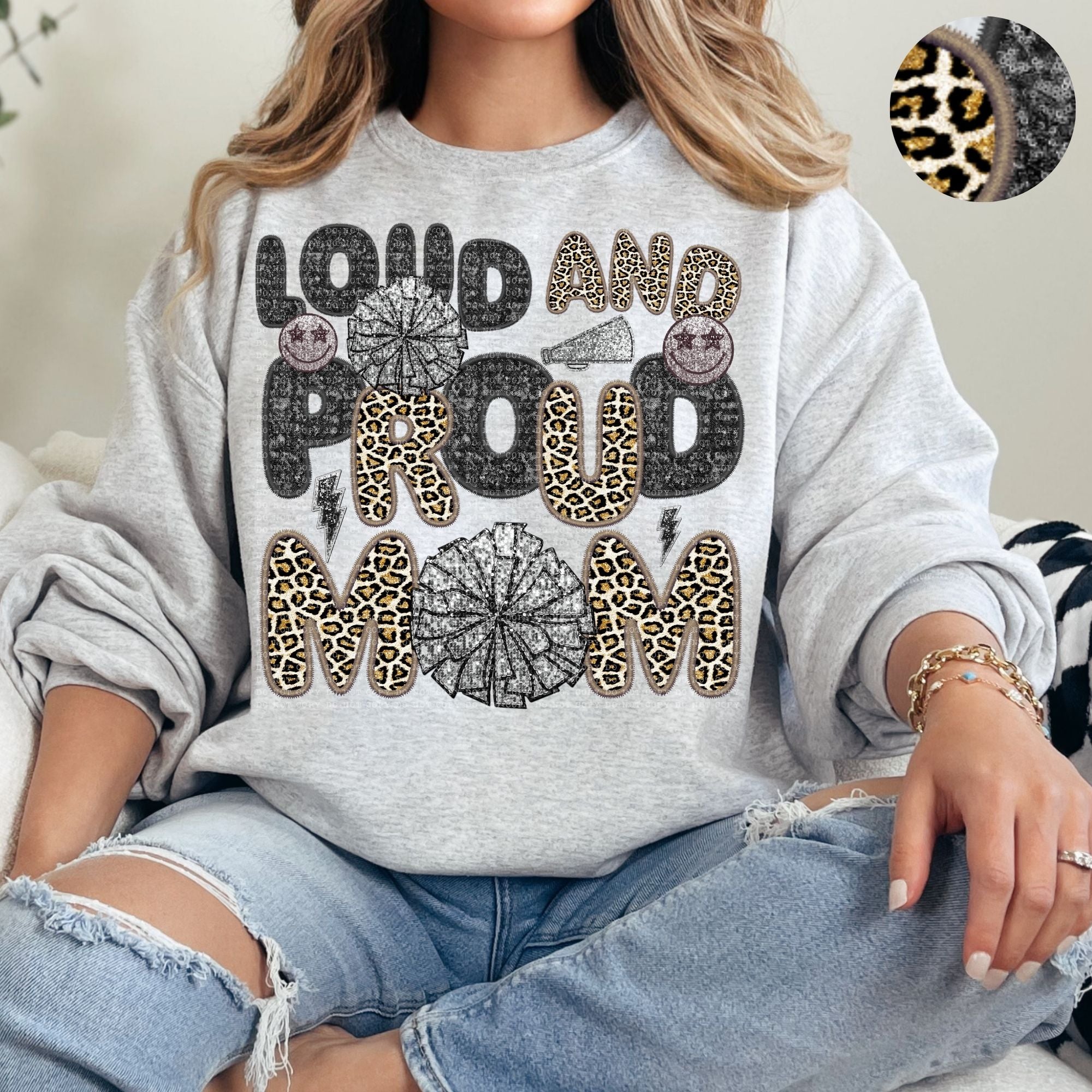 Custom Faux- Sequin Loud and Proud Sports Mom