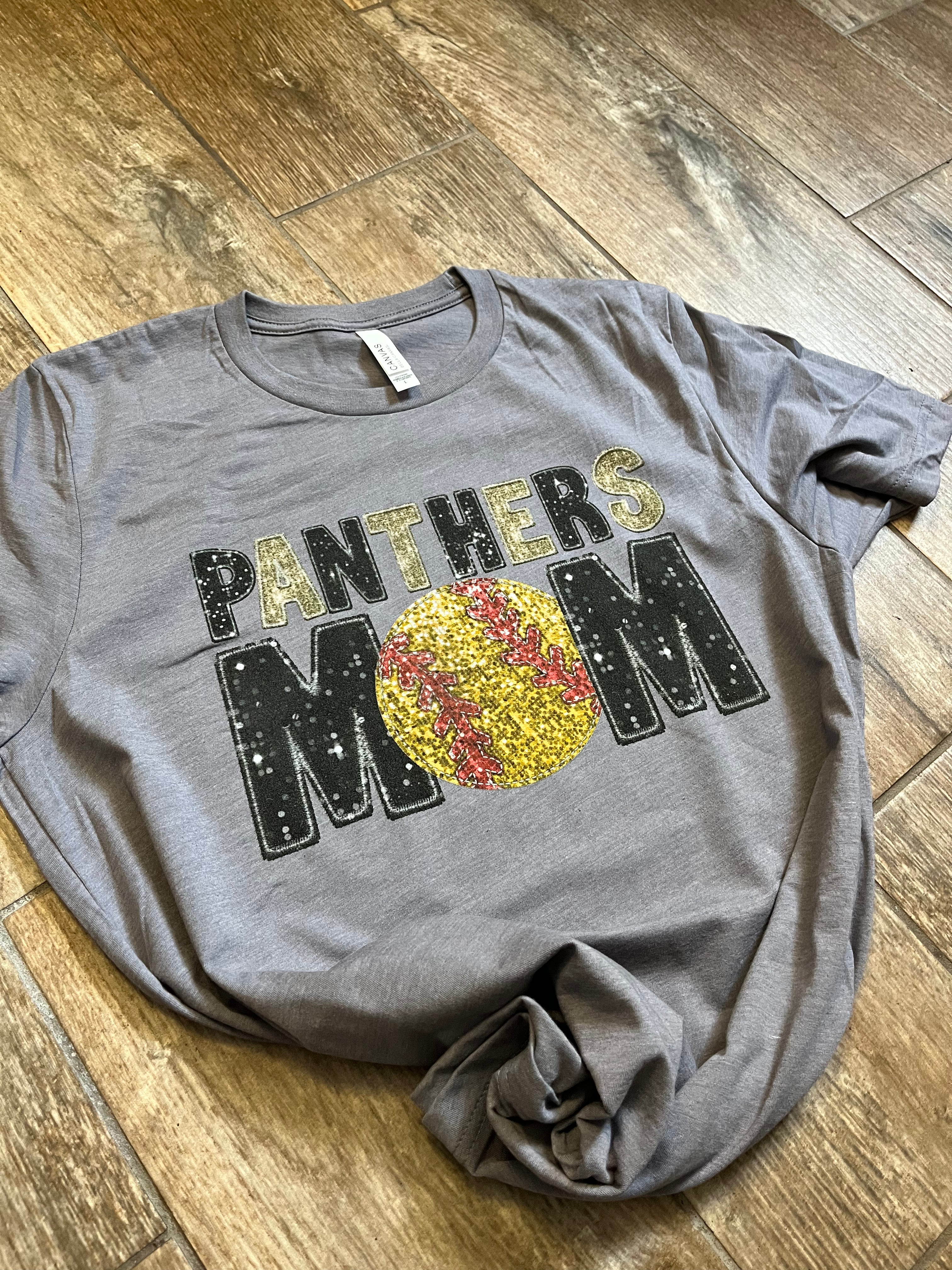 Panthers Mom Faux Sequin