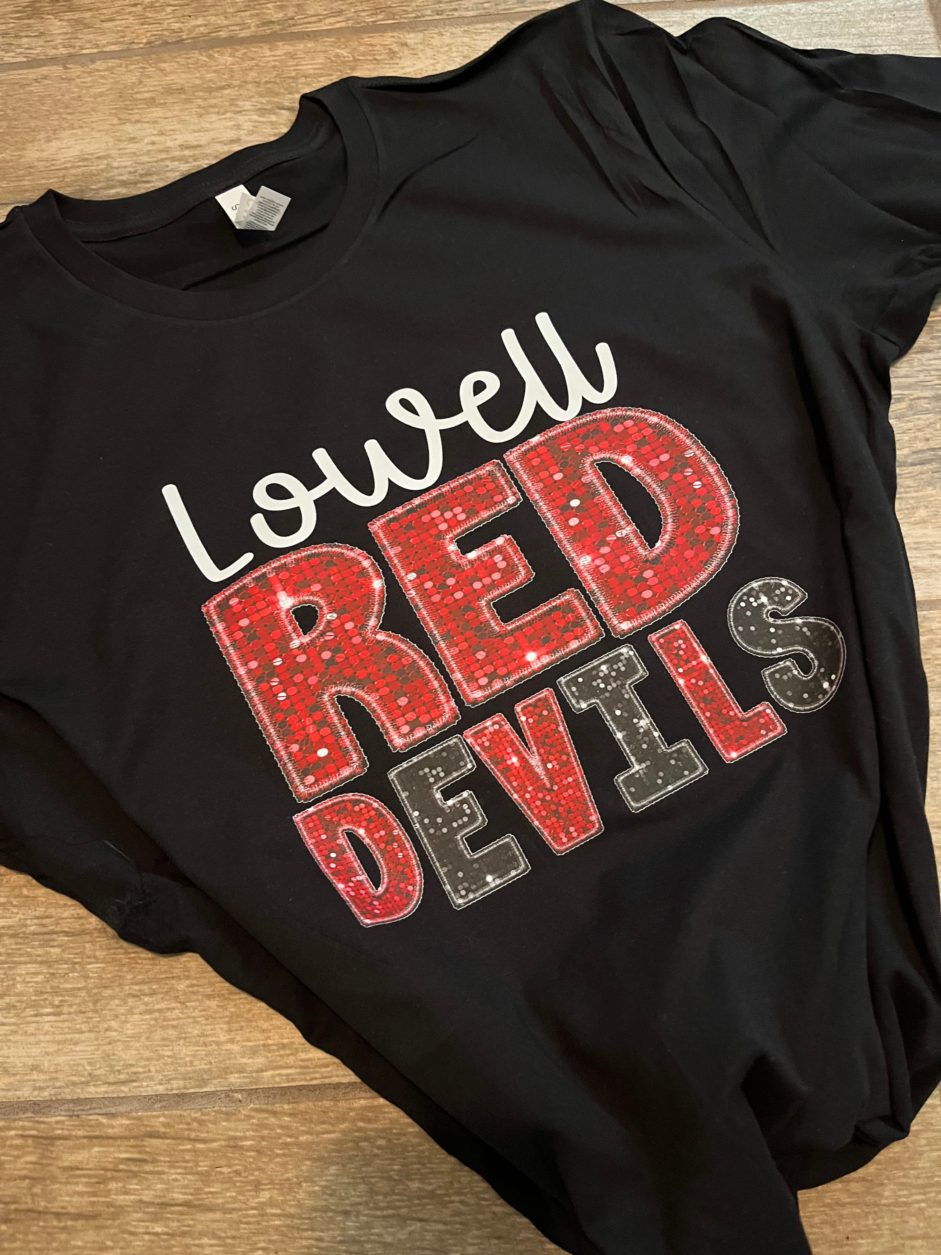 Lowell Red Devils Faux Sequin