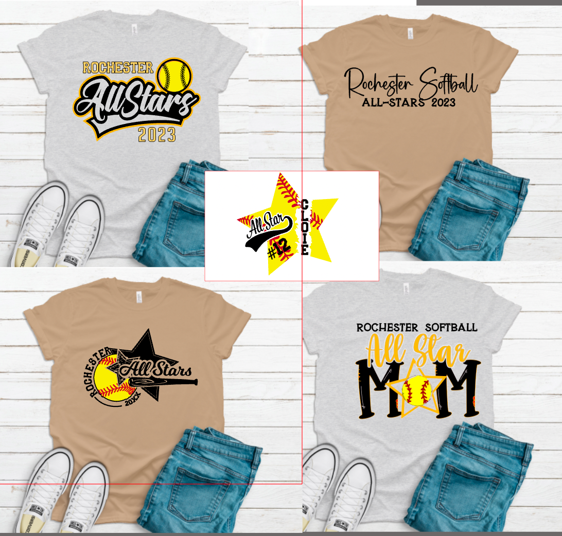 All Star Mom Star (can change colors and add team name) - 0