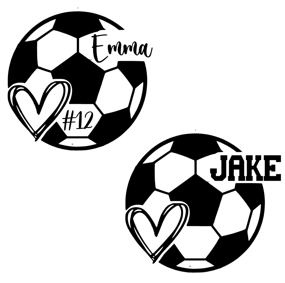 Personalized Soccer Heart (with or without #)