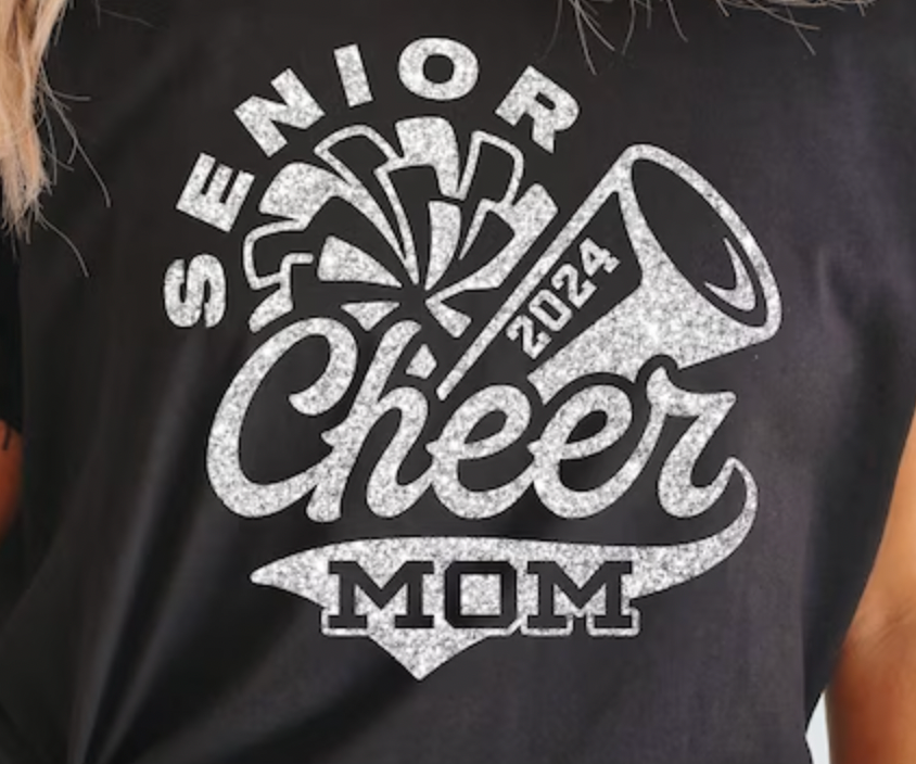 Senior Cheer Mom (Glitter Print- Include color in personalization Box)