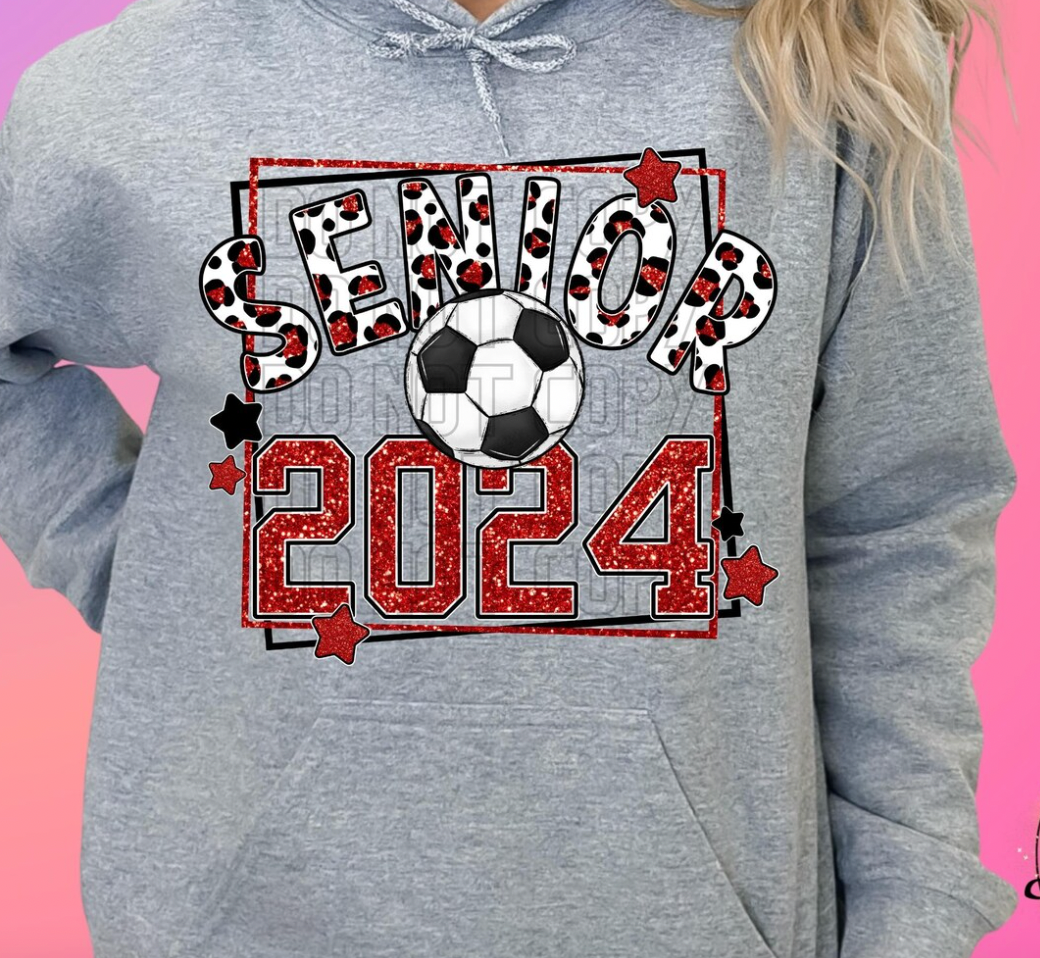 Senior Leopard Glitter Soccer (Include Colors)