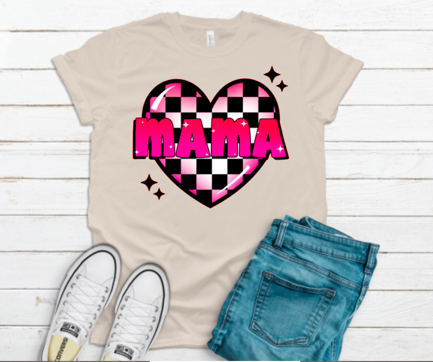 Mama/Mini Checkered Heart