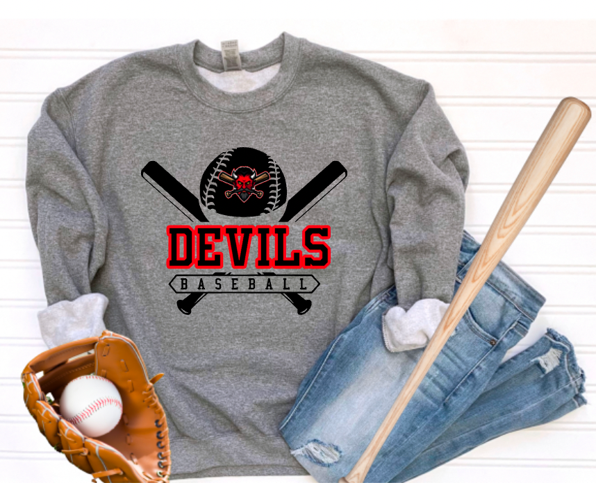 Devils Baseball Bat Logo