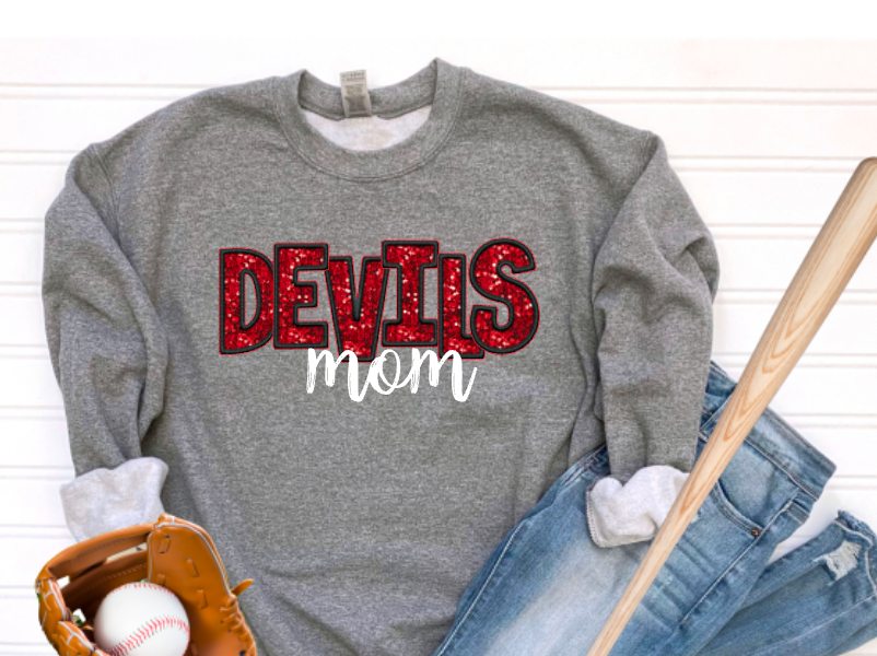 Personalized Devils Baseball Faux-Sequin