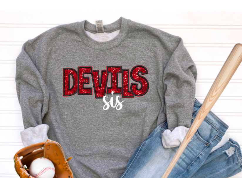 Personalized Devils Baseball Faux-Sequin - 0