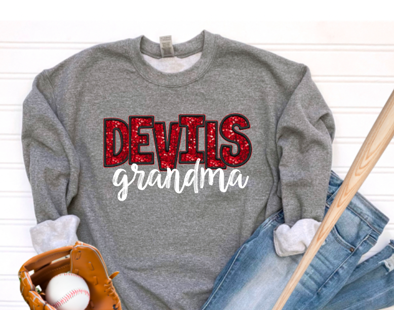 Personalized Devils Baseball Faux-Sequin