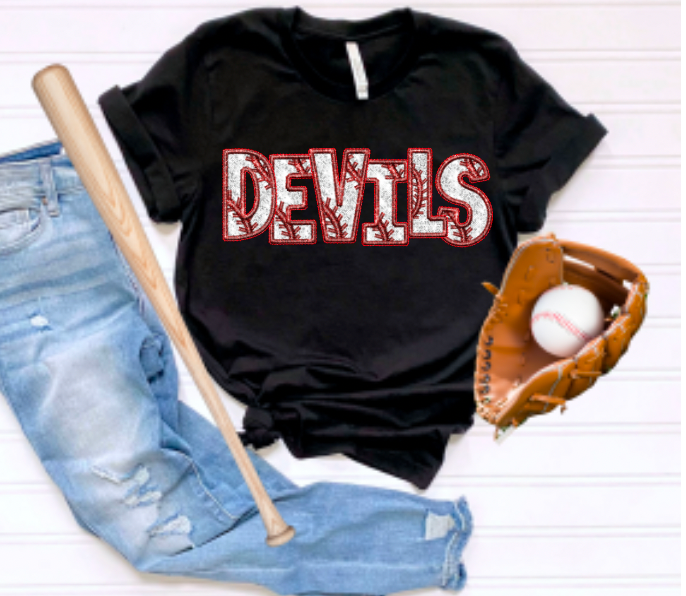 Devils Baseball Faux-Sequin