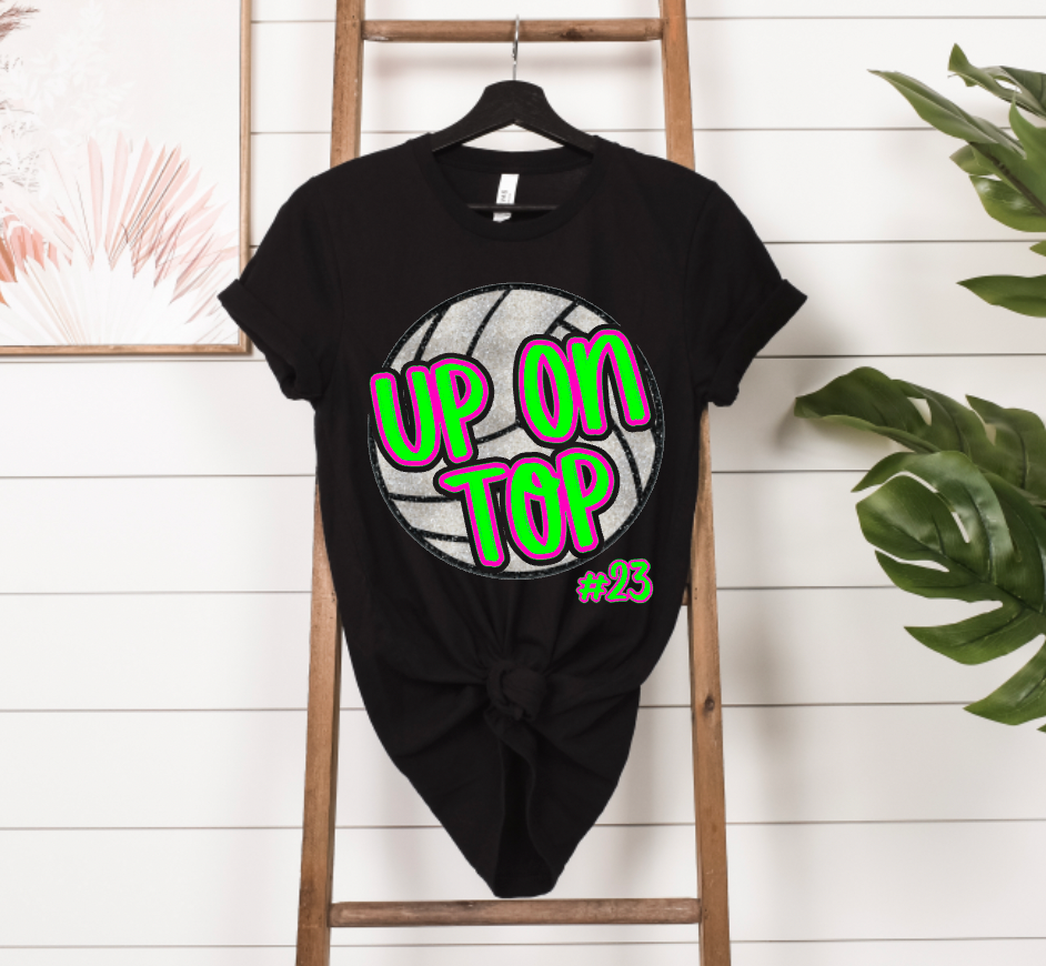 Up On Top Faux-Sequin Volleyball (personalized)