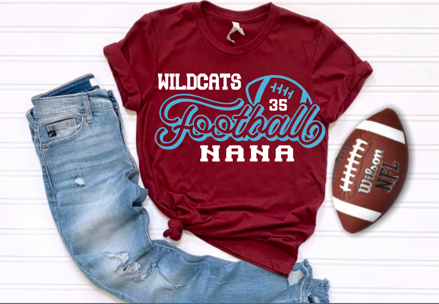 Personalized Wildcat Football Family Script - 0