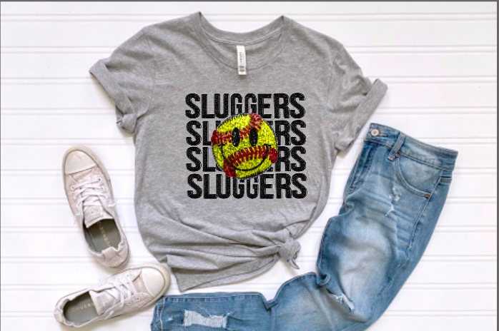Sluggers Faux-Sequin Smiley