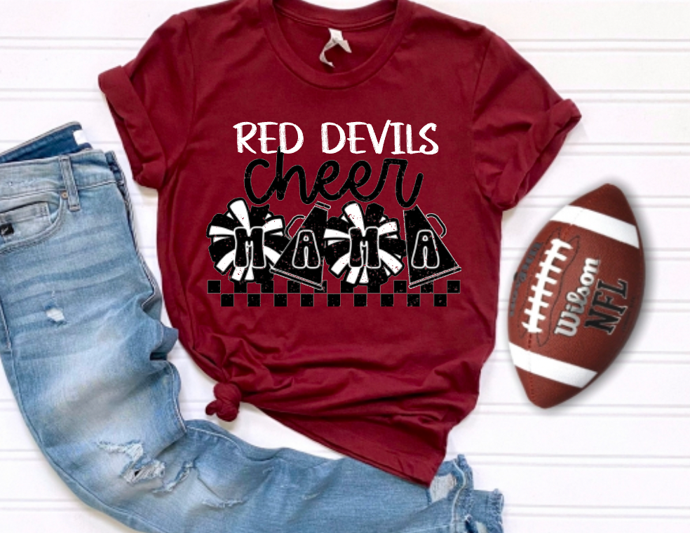 Devils Cheer Mom Checkered