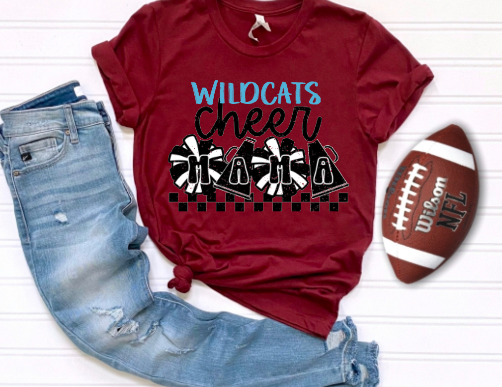 Wildcats Cheer Mama Checkered