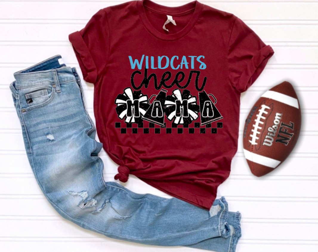 Wildcats Cheer Mama Checkered