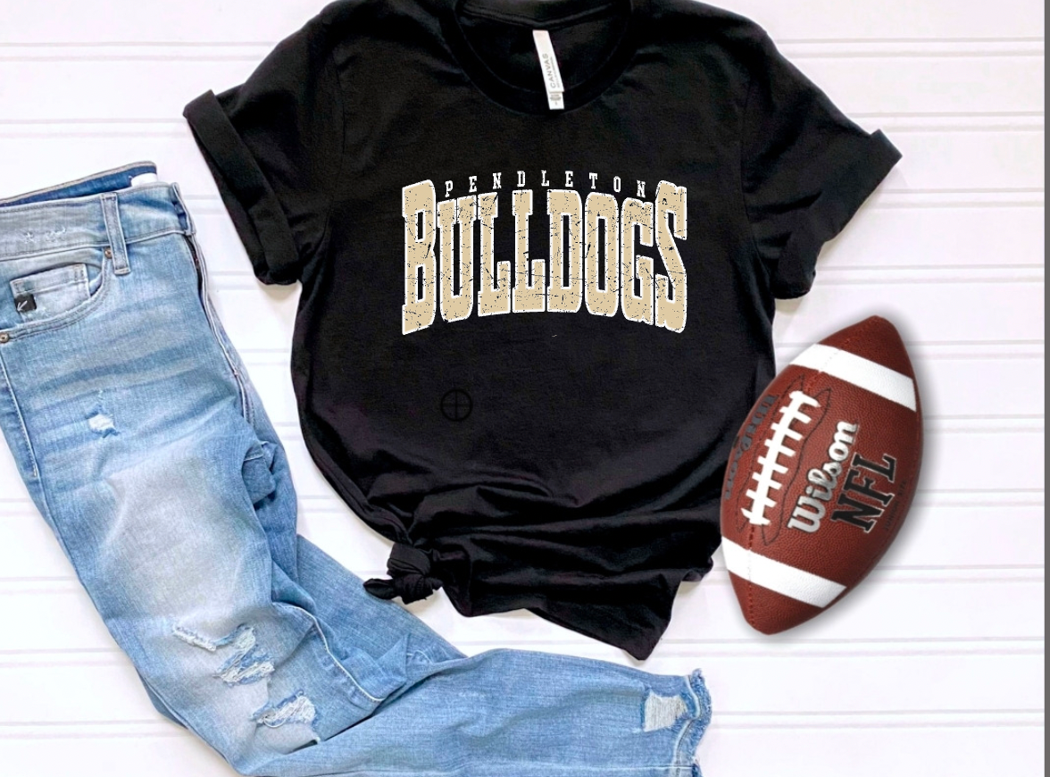 Pendleton Bulldogs Varsity Arch- White and Gold