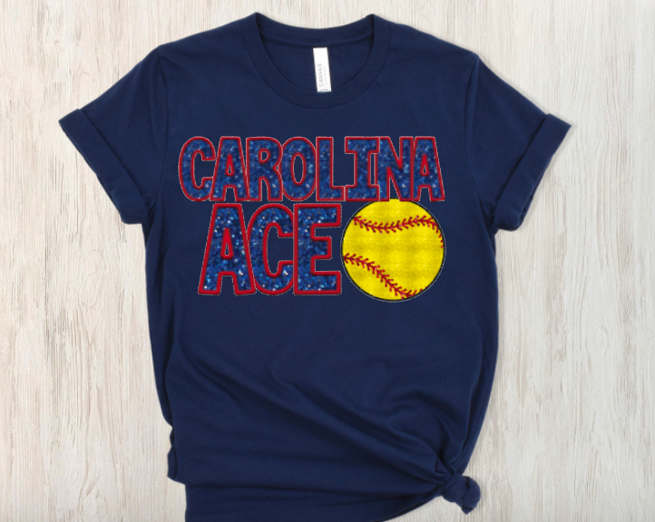 Faux-Sequin Carolina Ace Softball