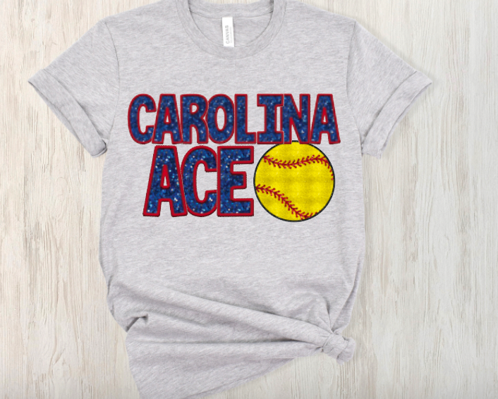 Faux-Sequin Carolina Ace Softball