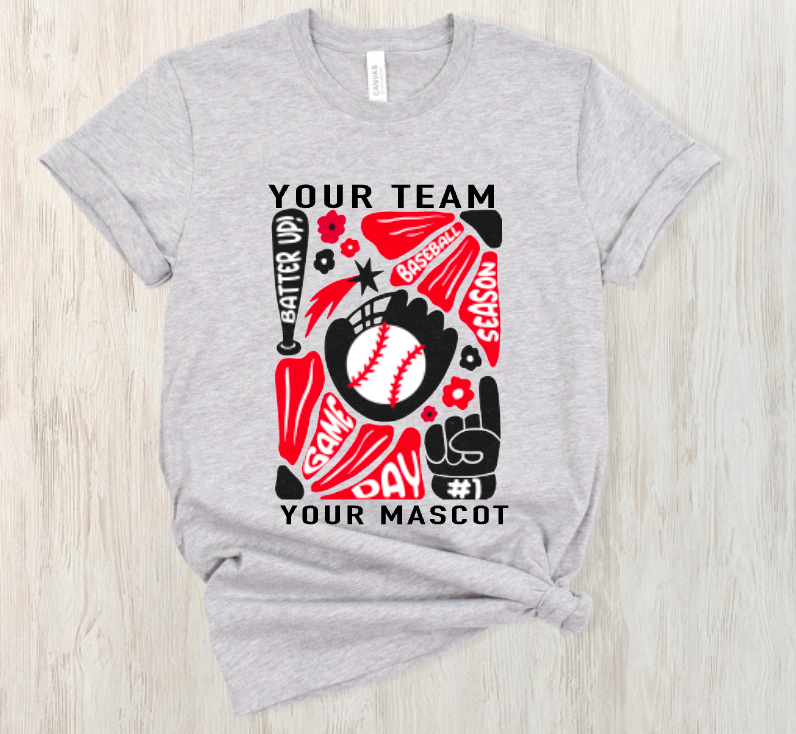 (YourTeam) Retro Groovy Baseball