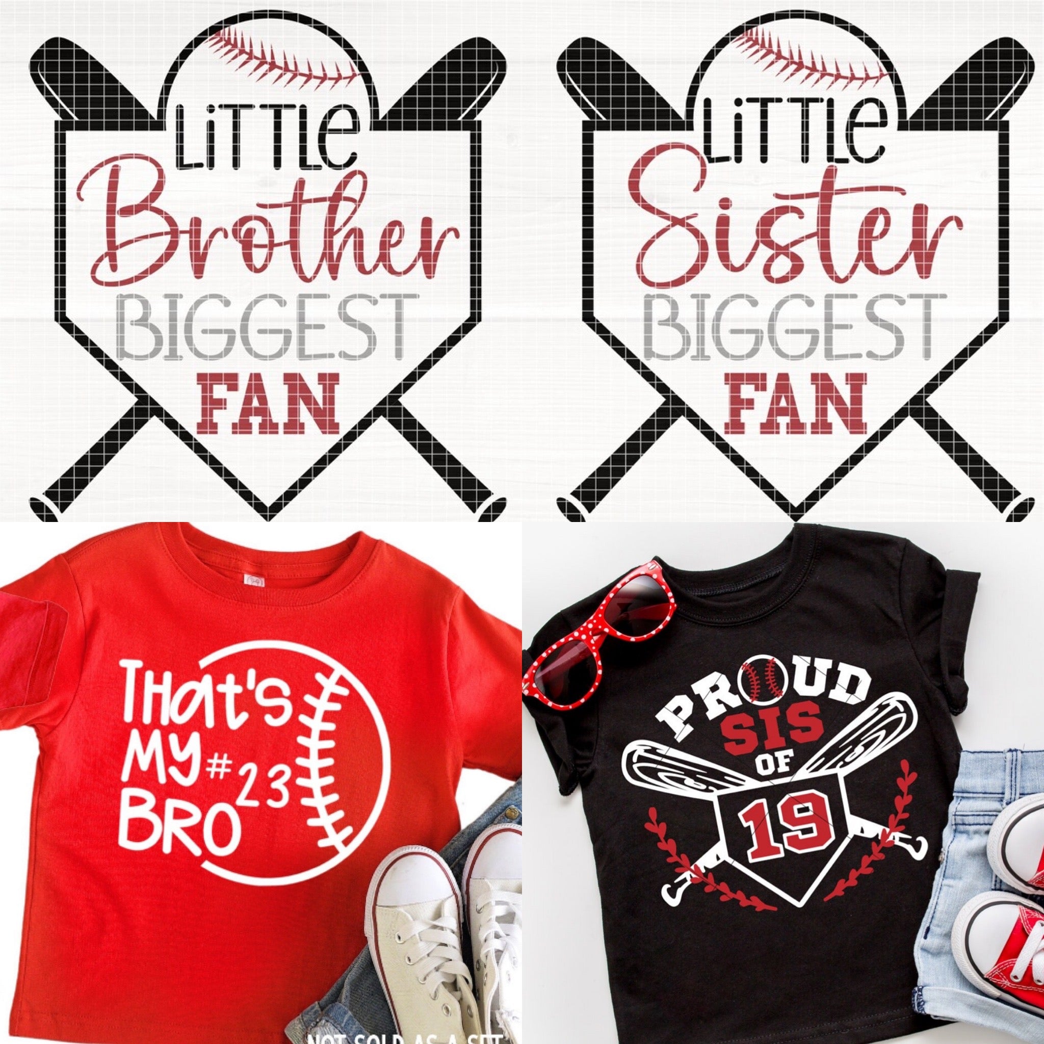 Baseball/softball siblings (can include ink color changes in personalization box)