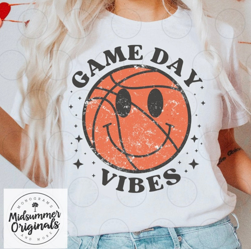 Gameday Vibes Smiley Basketball