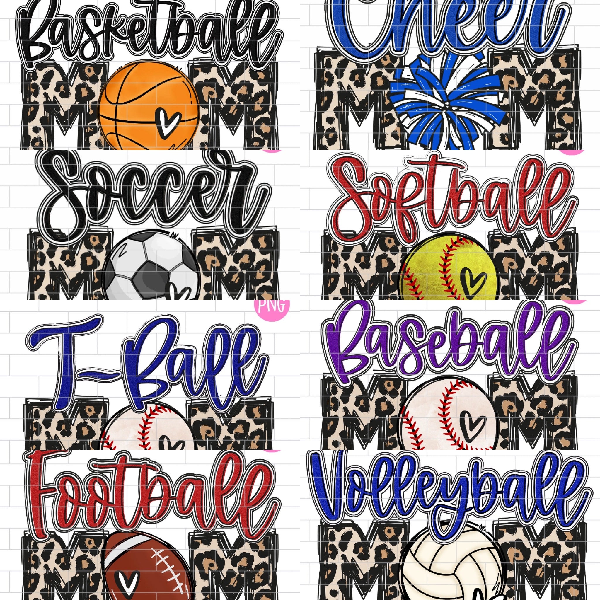 Leopard Sports Mom (personalize with name, number, font color)