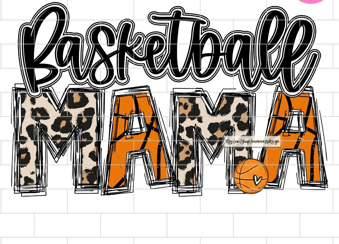 Basketball Mama- Heart on Court Sleeve - 0